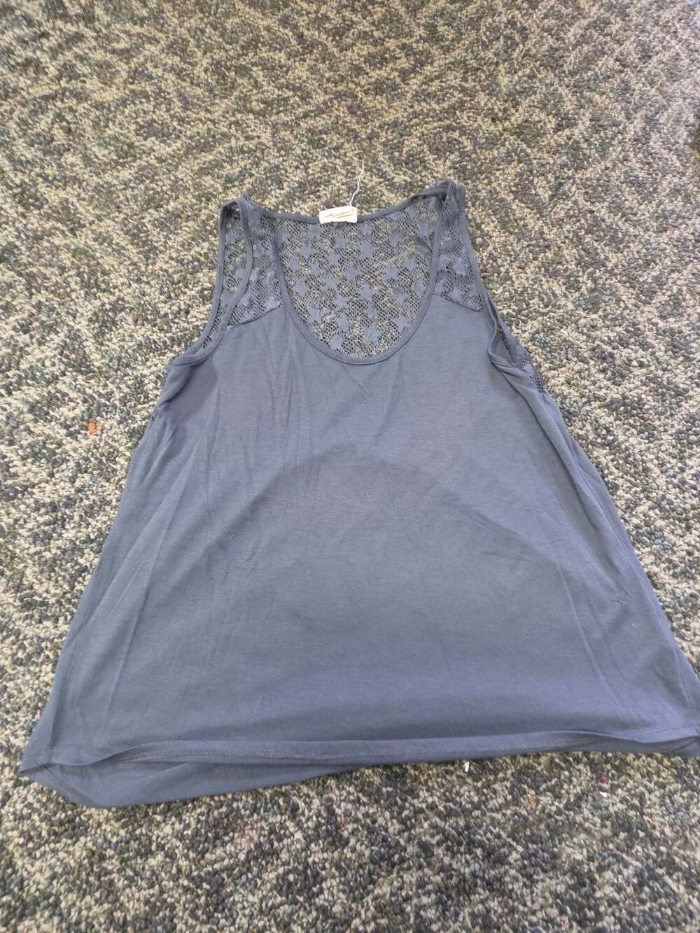 Converse One Star Tank Top Size S Gray Lace Back